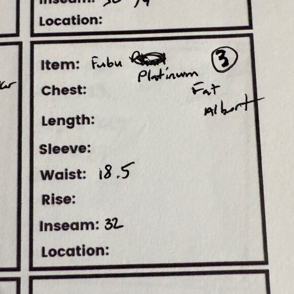 Fubu Platinum Fat Albert Ruby Wide Leg Baggy Denim Jeans Y2K Blue Mens 38x34 EUC - Picture 3 of 12